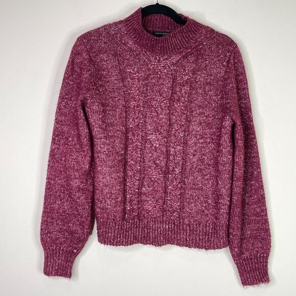Banana Republic 2021 Cable Knit Mock Neck Sweater Women's Size Medium - Picture 1 of 8